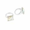 Daily Charme Square Diamond Ring / Silver / AB Crystal Wedding Season