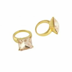 Daily Charme Square Diamond Ring / Gold / Champagne