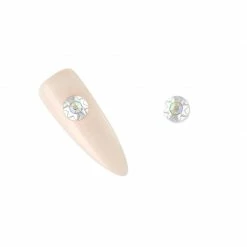 Daily Charme Dollar Store Geometric Round Gem / Silver / AB Crystal