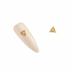 Daily Charme Textured Triangle Gem / Gold / Pink Pearl