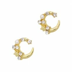 Daily Charme Bedazzled Crescent Moon / Gold Dollar Store