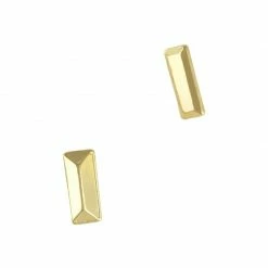 Daily Charme Dollar Store Metallic Pointed Rectangle Gem / Gold