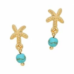 Daily Charme Starfish Turquoise Bead Dangle Summer Nails
