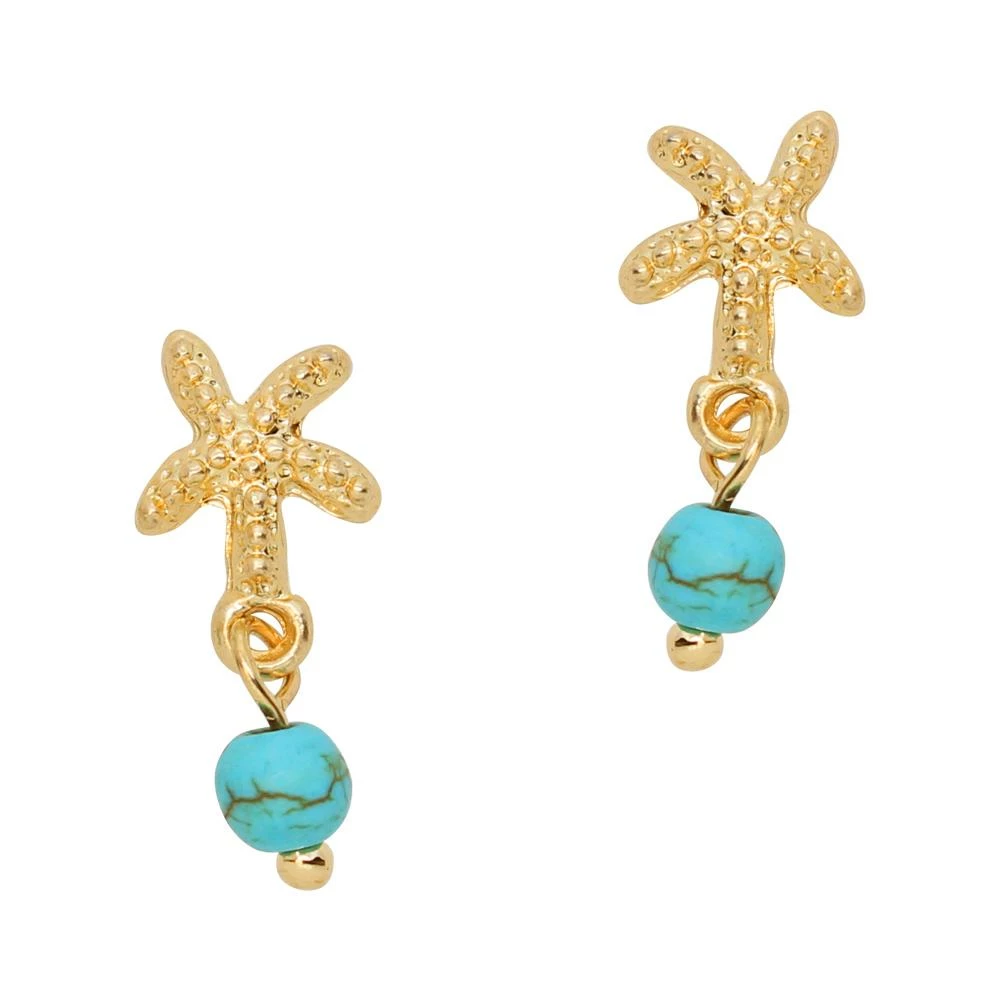 Daily Charme Starfish Turquoise Bead Dangle Summer Nails 1 Daily Charme Starfish Turquoise Bead Dangle Summer Nails