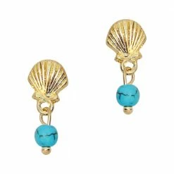 Daily Charme Seashell Turquoise Bead Dangle