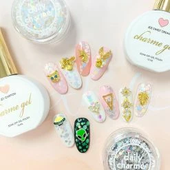 Daily Charme Summer Nails Monstera Leaf / Gold