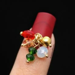 Daily Charme Pom Pom Gem Dangles / Festive