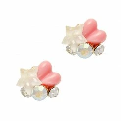 Daily Charme Charms Sweet Heart Cluster / Swarovski Charm / Pink