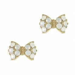Daily Charme Princess Bow / Swarovski Charm / Gold / White Opal