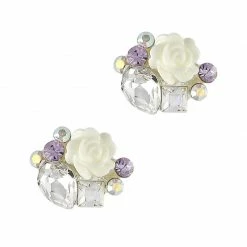 Daily Charme Best Sellers Garden Rose Drop / Swarovski Charm / Silver / White