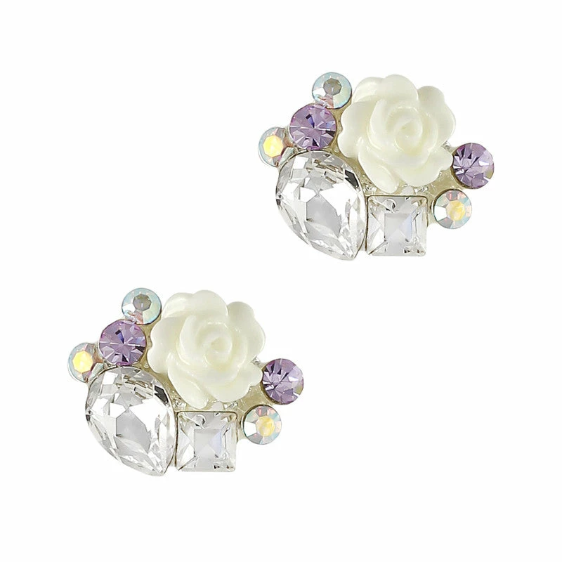 Daily Charme Best Sellers Garden Rose Drop / Swarovski Charm / Silver / White 1 Daily Charme Best Sellers Garden Rose Drop / Swarovski Charm / Silver / White