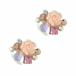 Daily Charme Best Sellers Garden Rose Drop / Swarovski Charm / Silver / Pink