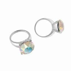 Daily Charme Wedding Season Diamond Ring / Swarovski Charm / Crystal AB / Silver