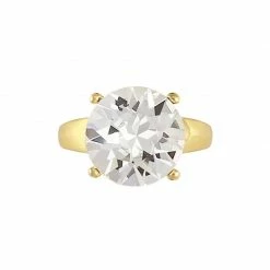 Daily Charme Wedding Season Diamond Ring / Swarovski Charm / Clear Crystal / Gold