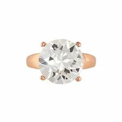 Daily Charme Diamond Ring / Swarovski Charm / Clear Crystal / Rose Gold