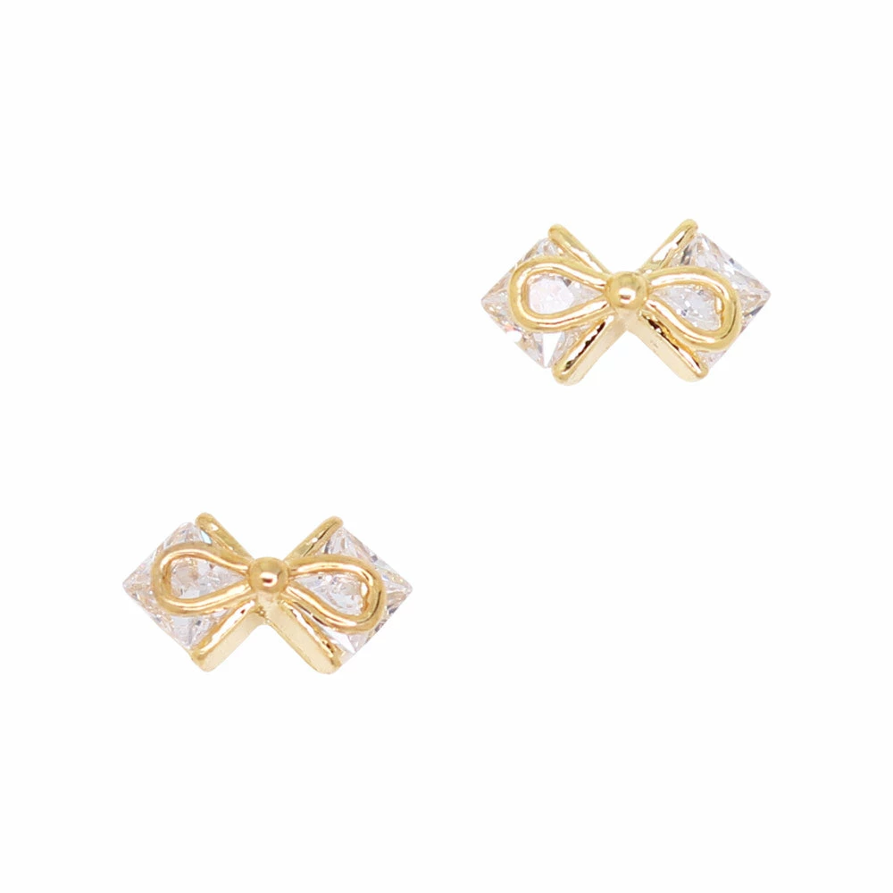 Daily Charme Boutique Bow / Zircon Charm / Gold 1 Daily Charme Boutique Bow / Zircon Charm / Gold