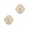 Daily Charme Charms Fancy Oval Gem / Zircon Charm / Gold