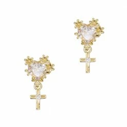 Daily Charme New Arrivals Ornate Heart Dangle / Zircon Charm / Clear