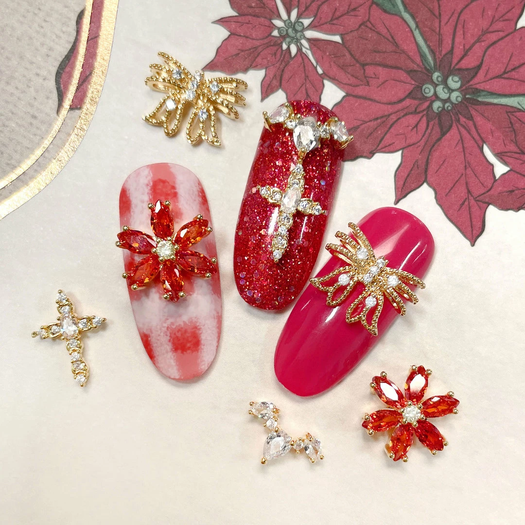 Daily Charme Celebration Bow / Zircon Charm / Gold 2 Daily Charme Celebration Bow / Zircon Charm / Gold