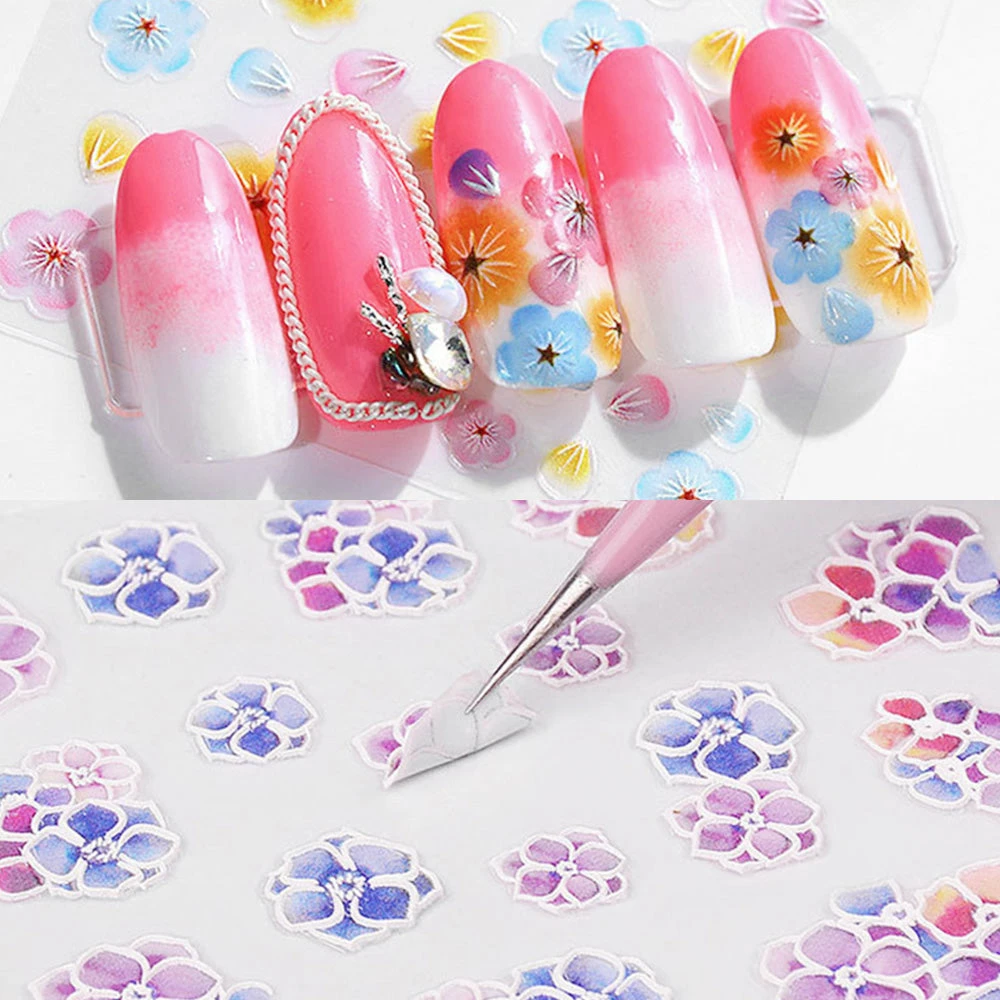 1688 Embossed 3D Nail Art Sticker / Cherry Blossom 2 1688 Embossed 3D Nail Art Sticker / Cherry Blossom