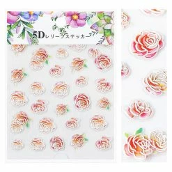1688 Embossed 3D Nail Art Sticker / Romantic Roses