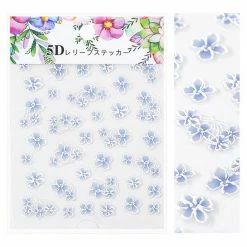 1688 Embossed 3D Nail Art Sticker / Blue Irises