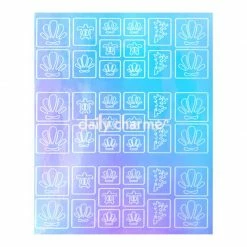 1688 Aurora Film Nail Art Stencil Sticker / Ocean Summer Nails