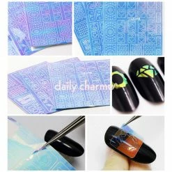 1688 Aurora Film Nail Art Stencil Sticker / Ocean Summer Nails