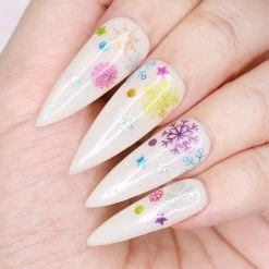 1688 - MeiCaiLin Holiday Snowflake Nail Art Sticker / Colorful