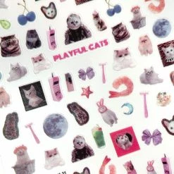1688 - MeiCaiLin Furry Friends Nail Art Sticker / Playful Cats