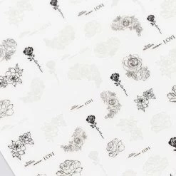 1688 - MeiCaiLin Floral Nail Art Sticker / Illustrated Roses