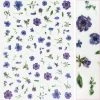 1688 - MeiCaiLin Floral Nail Art Sticker / Blue Purple Anemone