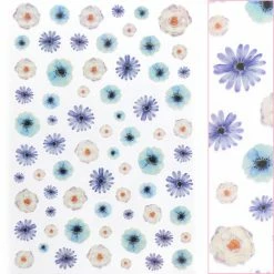 1688 - MeiCaiLin Floral Nail Art Sticker / Blue Blooms
