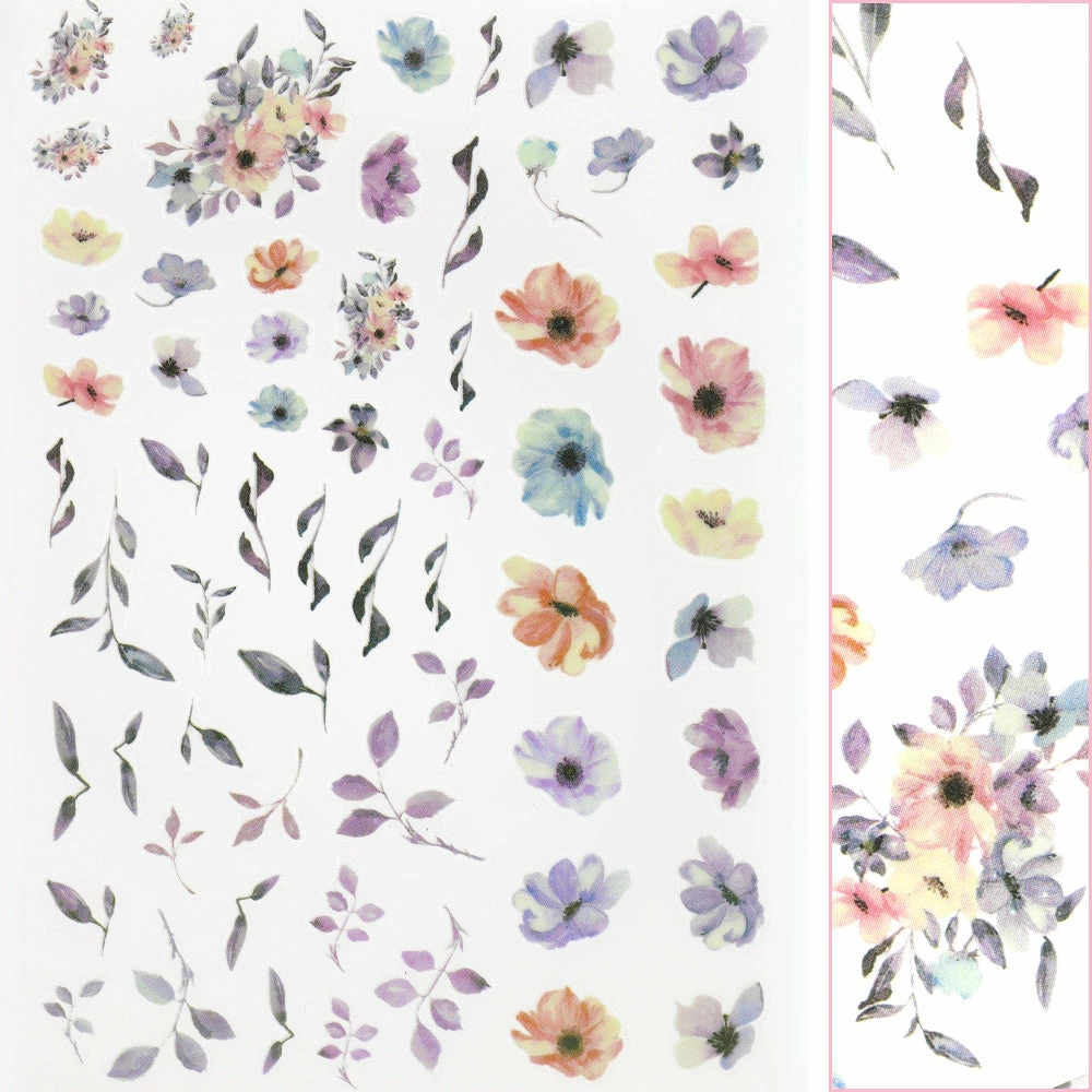 1688 - MeiCaiLin Floral Nail Art Sticker / Watercolor 1 1688 - MeiCaiLin Floral Nail Art Sticker / Watercolor