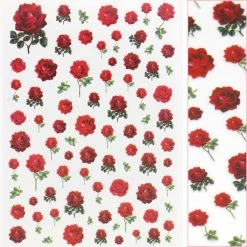 1688 - MeiCaiLin Floral Nail Art Sticker / Red Roses