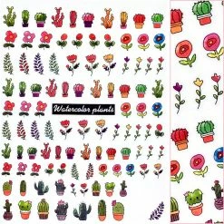 Tensor Floral Nail Art Sticker / Kawaii Plants