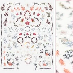 Tensor Floral Nail Art Sticker / Autumn Wreath