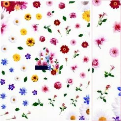 Tensor Floral Nail Art Sticker / Colorful Wildflowers