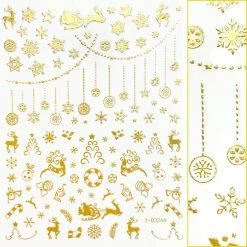 Julia Holiday Gold Nail Art Sticker / Snowflakes & Baubles