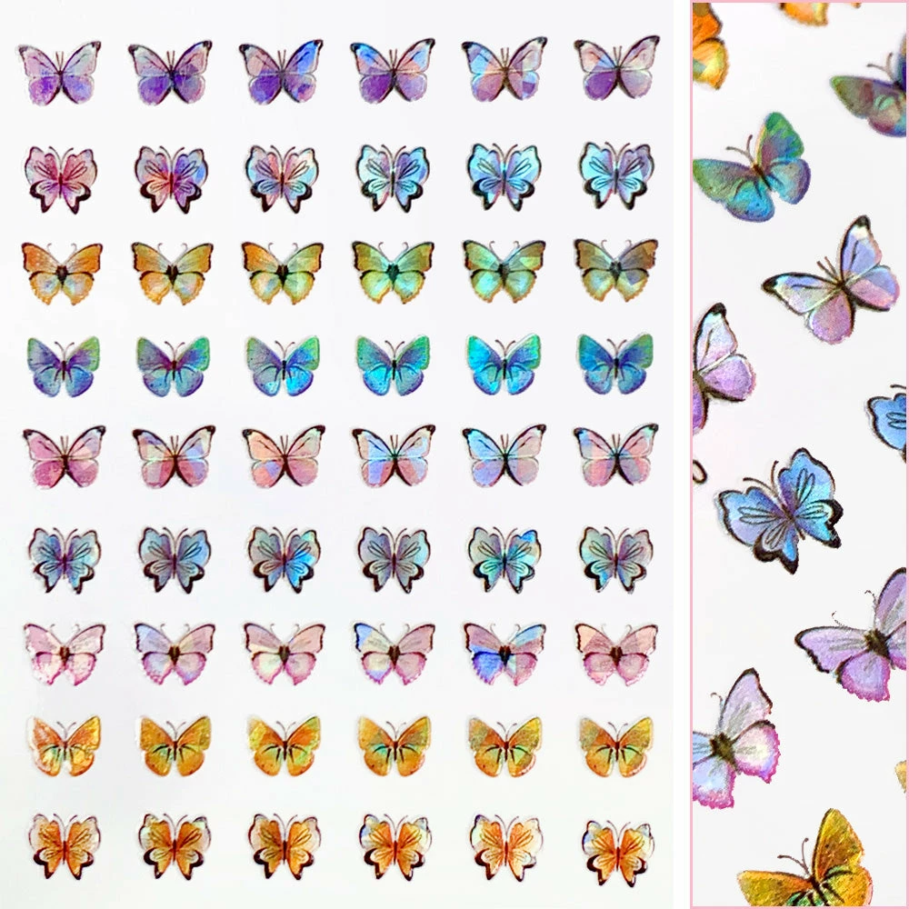 Julia Holographic Butterfly Nail Art Sticker / Pastel Dream 1 Julia Holographic Butterfly Nail Art Sticker / Pastel Dream