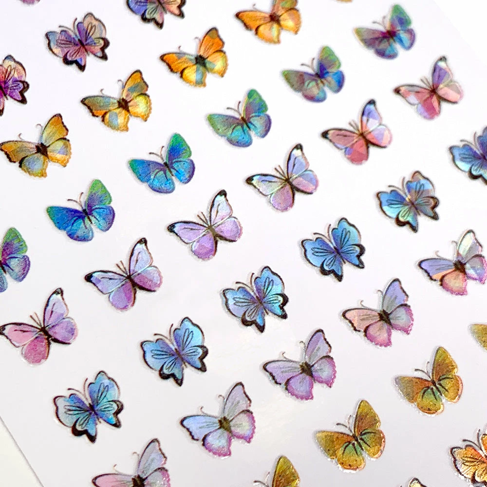 Julia Holographic Butterfly Nail Art Sticker / Pastel Dream 2 Julia Holographic Butterfly Nail Art Sticker / Pastel Dream