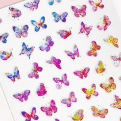 1688 - MeiCaiLin Holographic Butterfly Nail Art Sticker / Sunset