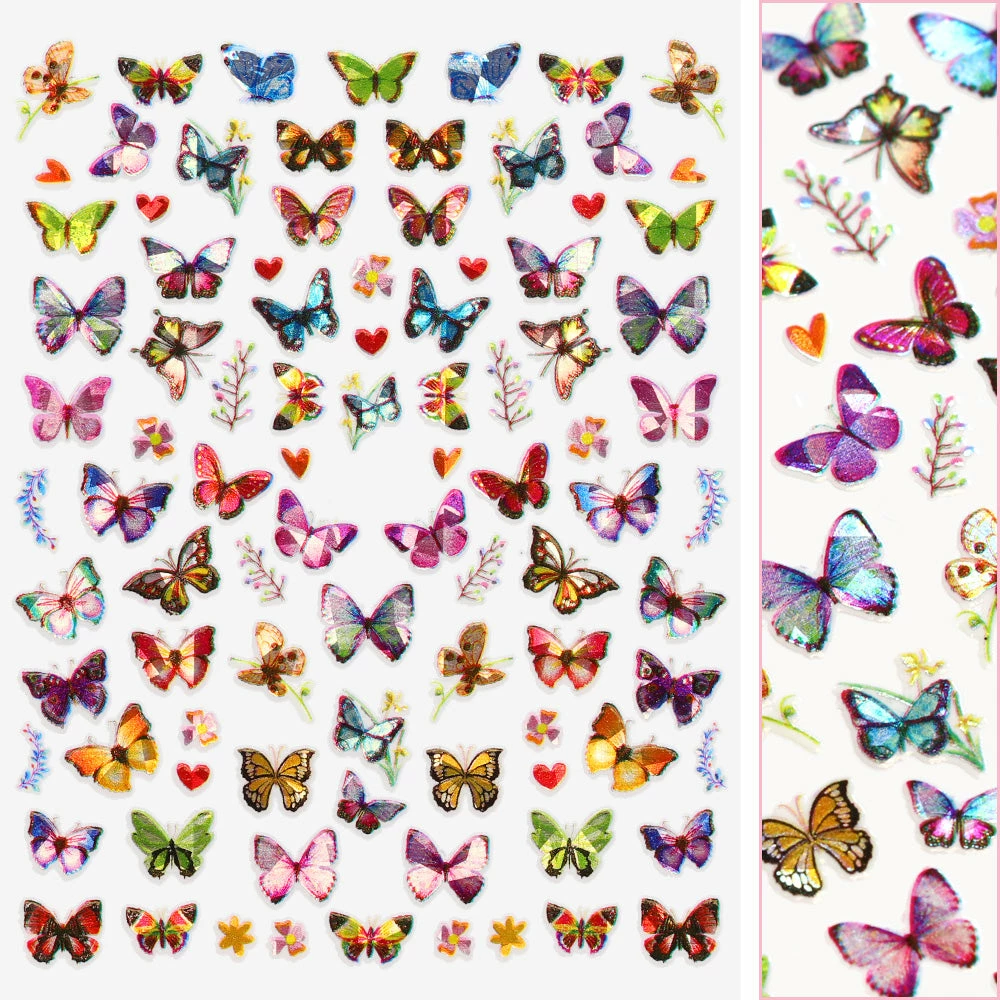 1688 - MeiCaiLin Holographic Butterfly Nail Art Sticker / Amour 1 1688 - MeiCaiLin Holographic Butterfly Nail Art Sticker / Amour