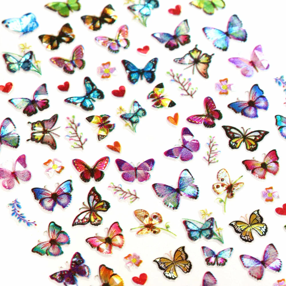 1688 - MeiCaiLin Holographic Butterfly Nail Art Sticker / Amour 2 1688 - MeiCaiLin Holographic Butterfly Nail Art Sticker / Amour