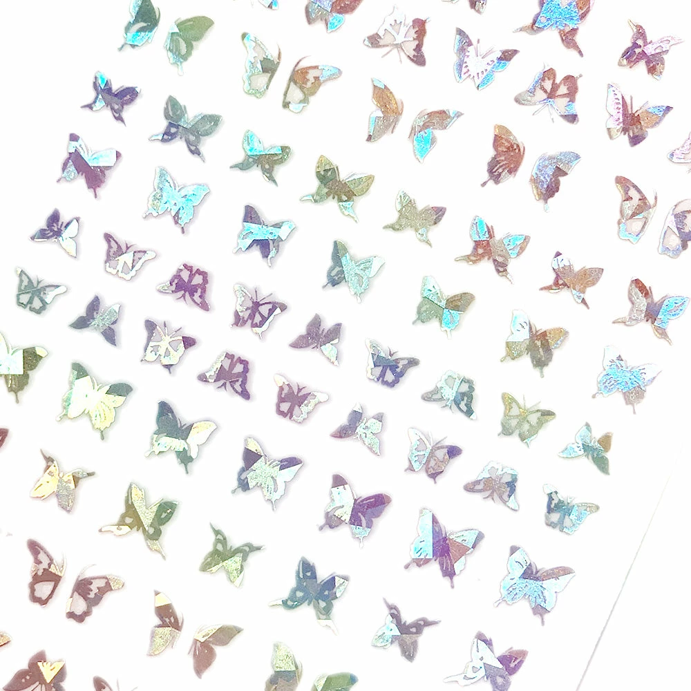 1688 - MeiCaiLin Holographic Butterfly Nail Art Sticker / Flutter / Silver 2 1688 - MeiCaiLin Holographic Butterfly Nail Art Sticker / Flutter / Silver