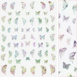 1688 - MeiCaiLin Holographic Butterfly Nail Art Sticker / Wings / Silver