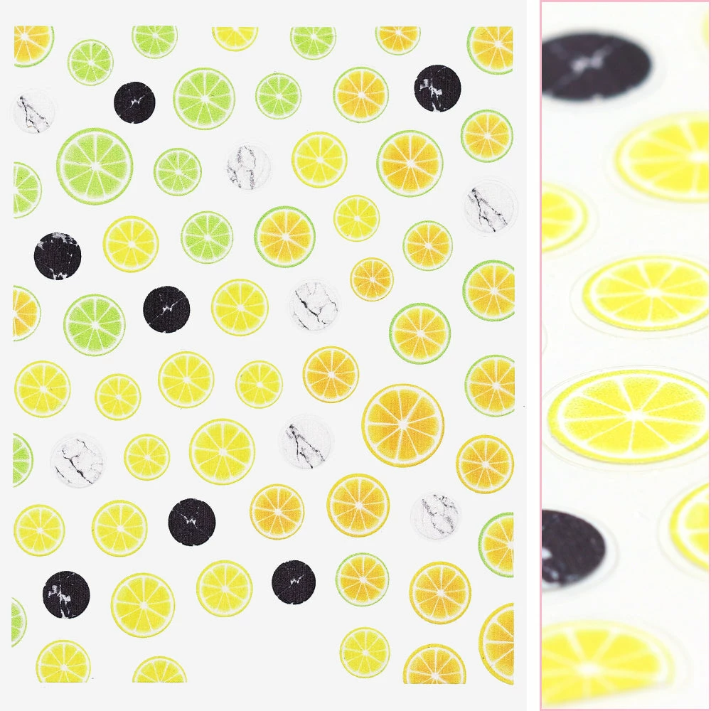 Tensor Summer Nails Kawaii Nail Art Sticker / Citrus & Marble 1 Tensor Summer Nails Kawaii Nail Art Sticker / Citrus & Marble