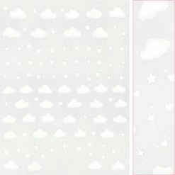 Tensor Summer Nails Kawaii Nail Art Sticker / Dreamy Clouds / White
