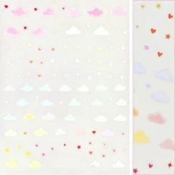 Tensor Kawaii Nail Art Sticker / Dreamy Clouds / Pastel Summer Nails