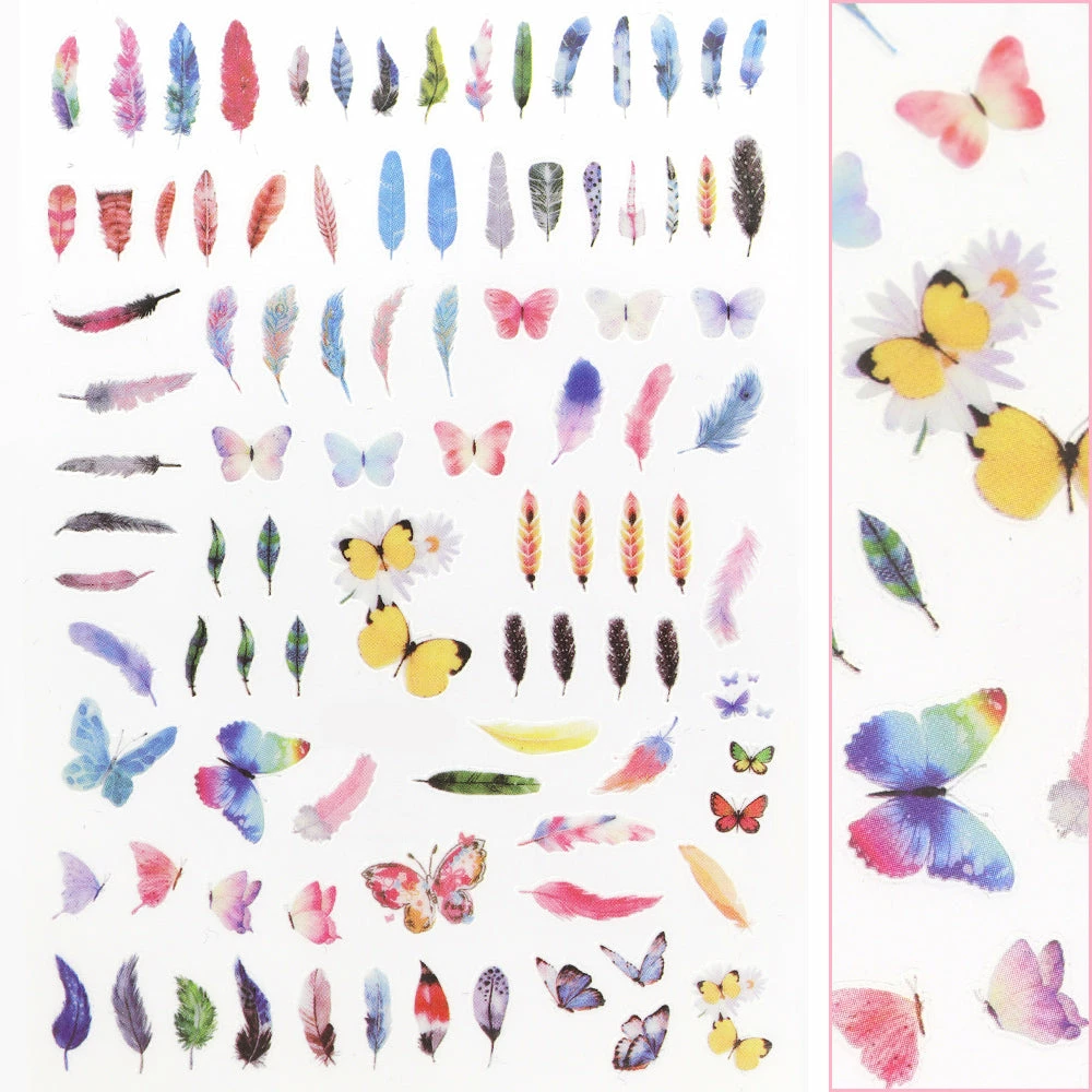 1688 - MeiCaiLin Trendy Butterfly Nail Art Sticker / Feather 1 1688 - MeiCaiLin Trendy Butterfly Nail Art Sticker / Feather